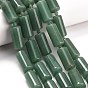 Естественный зеленый авантюрин бисер нитей, цилиндрические бусины, колонка, с бисером