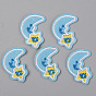Computerized Embroidery Cloth Iron on/Sew on Patches, Appliques, Costume Accessories, Moon with Star