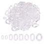 170Pcs 8 Styles Transparent Acrylic Linking Rings, Quick Link Connectors, For Jewelry Chain Making, Clear