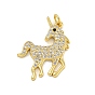Латунные микро проложить кубического циркония подвески, без кадмия и без свинца, единорог