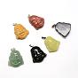 Natural & Synthetic Mixed Gemstone Pendants, with Platinum Tone Brass Findings, Buddha
