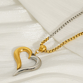 День святого Валентина 304 Подвески в виде двухцветных сердечек из нержавеющей стали для женщин