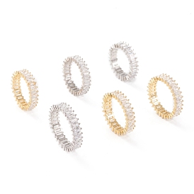 Brass Micro Pave Clear Cubic Zirconia Finger Rings