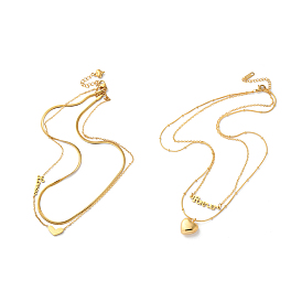 316 двухслойные ожерелья из хирургической нержавеющей стали, сердце