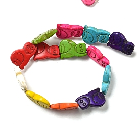 Синтетических нитей бирюзовые бусы, окрашенные, обезьяна