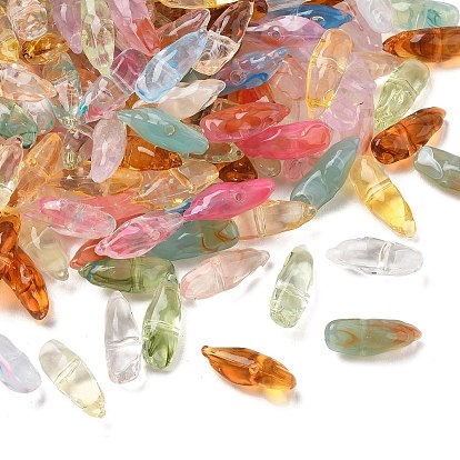 Two Tone Imitation Gemstone Style Acrylic Beads, Teardrop
