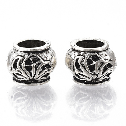 Сплавочные овальные бусины тибетского стиля , бусины с большим отверстием, без кадмия и без свинца, рондель