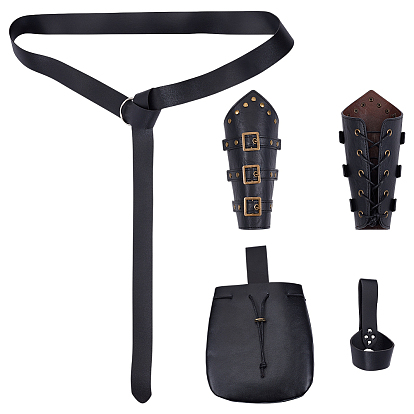 Наборы аксессуаров эпохи Возрождения, В комплект входят кожаные ножны для меча, защита на запястье и цепной ремень., крышка стеклянной бутылки