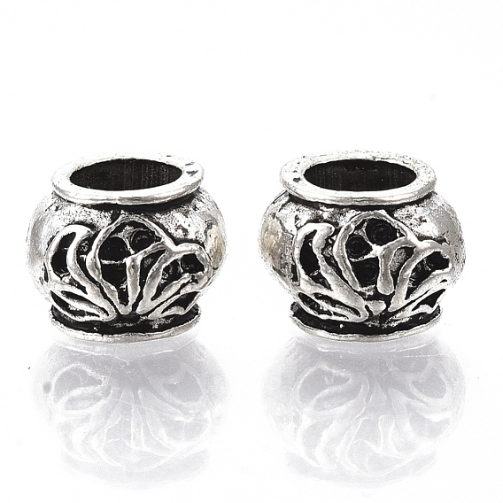 Сплавочные овальные бусины тибетского стиля , бусины с большим отверстием, без кадмия и без свинца, рондель