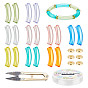 DIY Chunky Tube Beaded Stretch Bracelet Making Kits, Including Scissors, Acrylic Beads