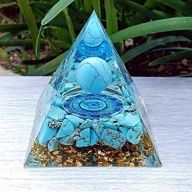 Crystal Stone Pyramid Ornament Gravel Epoxy Resin Crafts Home Office Decoration