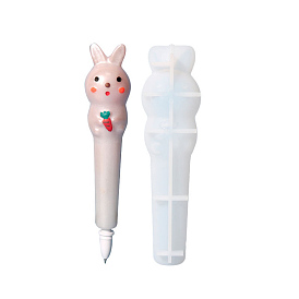 DIY Rabbit Ballpoint Pen Cover Silicone Molds, Resin Casting Molds, for UV Resin & Epoxy Resin Craft Making