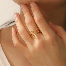 304 открытые манжеты из нержавеющей стали для женщин, бантом