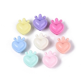 Непрозрачные пластиковые бусины, сердца и короны