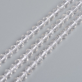 Природных кристаллов кварца бисер нитей, бусины из горного хрусталя, двухконусные