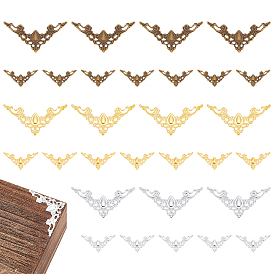 120шт 6 стили железные филигранные соединения, треугольные