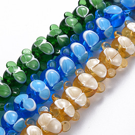 Handmade Bumpy Lampwork Beads Strands, Fox