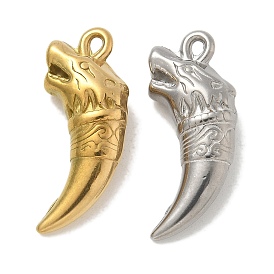 304 Stainless Steel Pendants, Wolf Tooth Charm