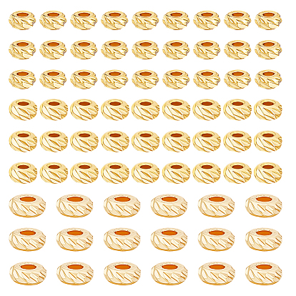 90шт 3 стили стойка покрытие латунные распорные бусины, долговечный, рондель