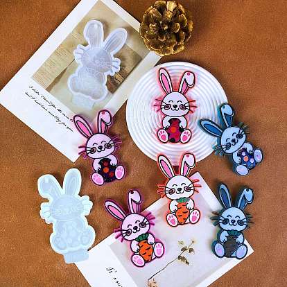 Easter Rabbit Pendant DIY Silicone Molds, Resin Casting Molds, for UV Resin, Epoxy Resin Jewelry Making