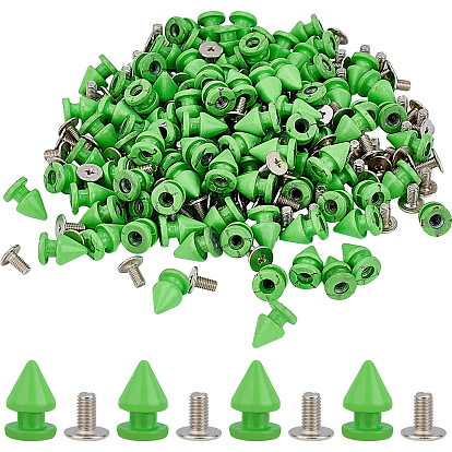 100 Sets Aluminum Alloy Rivets Set, with Screw, for Purse Handbag Shoes Punk Rock Leather Craft Clothes Belt, Cone