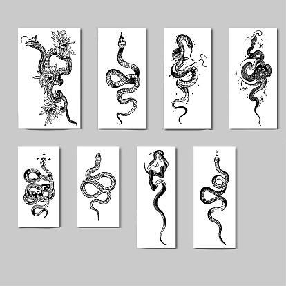 Хэллоуин съемные временные татуировки бумажные наклейки, змея