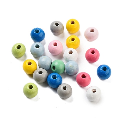 Природных шарики древесины, окрашенные, круглые