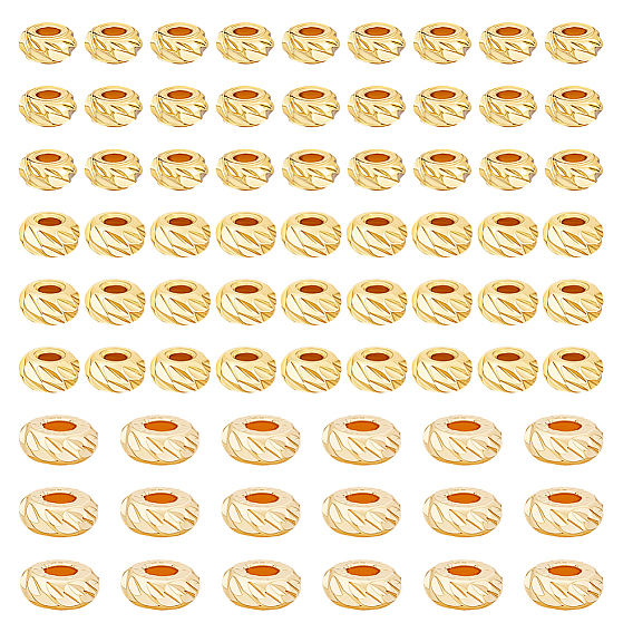 90шт 3 стили стойка покрытие латунные распорные бусины, долговечный, рондель