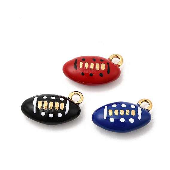 304 нержавеющей стальной эмали подвески, регби прелести, ионное покрытие (ip), реальный 18 k позолоченный