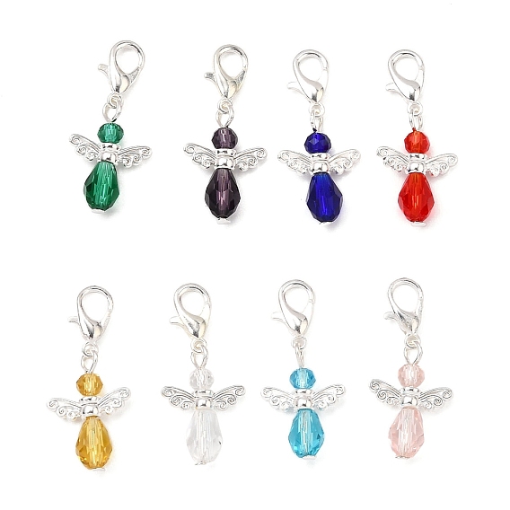 Стеклянные подвески в виде ангела, с цинковым сплавом застежками омаров коготь
