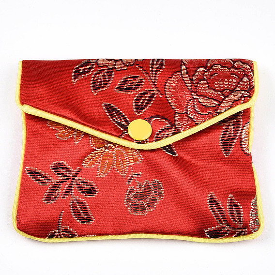 Вышивка дамасской тканью мешочков, с кнопкой и молнией, небольшие подарочные пакеты для украшений