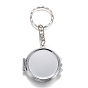Iron Folding Mirror Keychain, Travel Portable Compact Pocket Mirror, Blank Base for UV Resin Craft, Flat Round