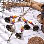 Halloween Iron Protective Witch Bells for Doorknob Hanging Ornaments, Wood Beaded and Jute Cord Witch Wind Chime for Home Decor