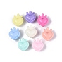 Непрозрачные пластиковые бусины, сердца и короны