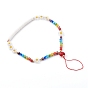 Evil Eye & Heart Lampwork Beaded Mobile Straps, with Polymer Clay Heishi Beads and Glass Flower Beads, Golden