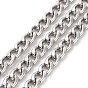 Ion Plating(IP) 304 Stainless Steel Curb Chains, Twisted Chain, with Spool, Unwelded