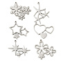 201 подвески из нержавеющей стали, подвеска звезда/цветок/сердце/снежинка