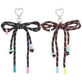 2 шт. 2 цветные акриловые и полиэстеровые подвесные украшения в виде бантов, для украшения рюкзака