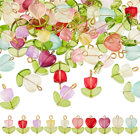 60 шт 2 стиль подвески лэмпворк ручной работы, с железом найти, тюльпан очарование