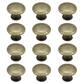 Zinc Alloy Cabinet Door Knobs, Kitchen Drawer Pulls Cabinet Handles, with Iron Findings, Flat Round