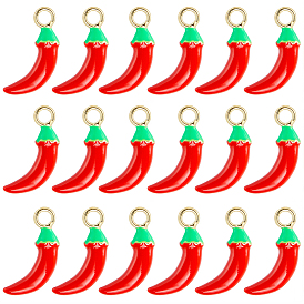 30 шт. Подвески из сплава эмали, горячие прелести перец, красные