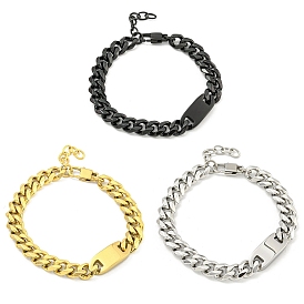 304 Stainless Steel Cuban Link Chain Oval Link Bracelets for Women