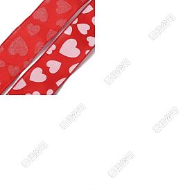 10m ruban imprimé coeur en polyester pour la Saint-Valentin