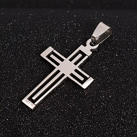 201 из нержавеющей стали крест подвески, 41x24x1.5 мм, отверстие : 4x9 мм