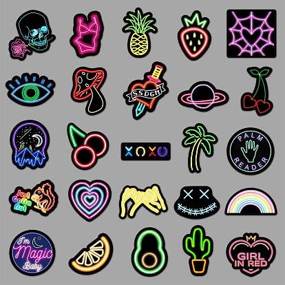 50Pcs Neon Style Stickers for Water Bottle Phone Computer Luggage Guitar Graffiti Patches