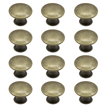 Zinc Alloy Cabinet Door Knobs, Kitchen Drawer Pulls Cabinet Handles, with Iron Findings, Flat Round