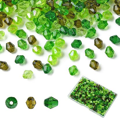 5 стильные прозрачные акриловые бусины, двухконусные