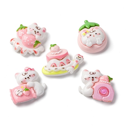 Кабошоны из непрозрачной смолы с кошачьей тематикой