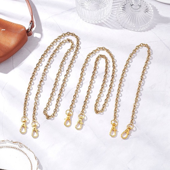 3 шт. 3 размеры 304 цепочки для кошельков из нержавеющей стали, Сплав с застежками