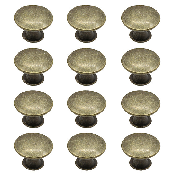 Zinc Alloy Cabinet Door Knobs, Kitchen Drawer Pulls Cabinet Handles, with Iron Findings, Flat Round